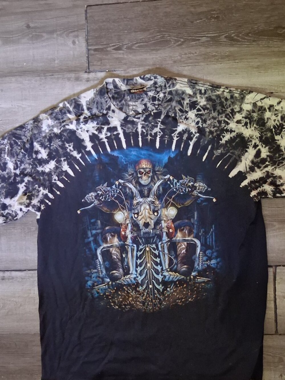Skull Shirtz  Size 2XL T Shirt Motorcycle Skelton Double Side Studded  XXL new
